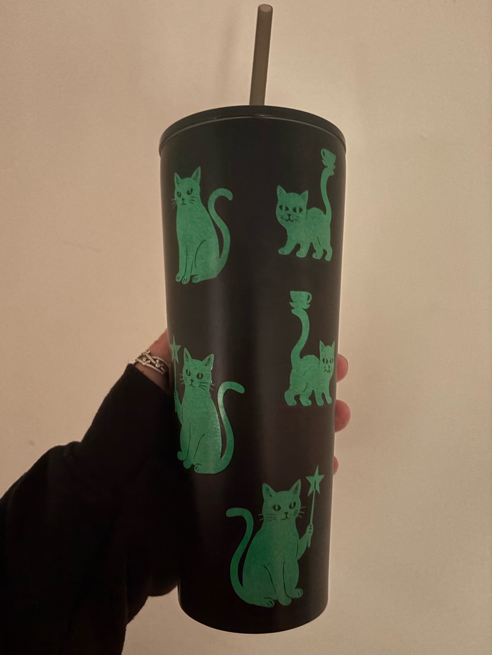 Starbucks Glow in dark black cat tumbler halloween fall 2026